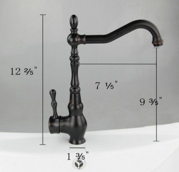 Nostalgische wastafelkraan Klassiek model olie brons retro