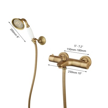 Thermostatische bad kraan brons