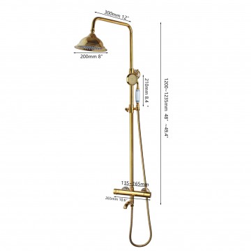 Thermostatische doucheset goud