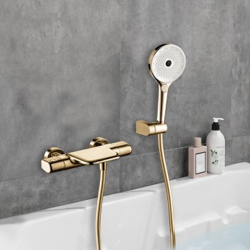 Thermostatische gouden waterval badkraan 4