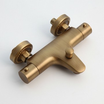 Thermostatische muurkraan brons