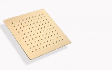 Vierkante douchekop 20 cm mat goud