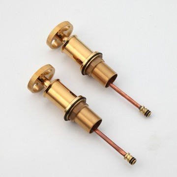 Warm en koud goudkleurige 3 delige kraan