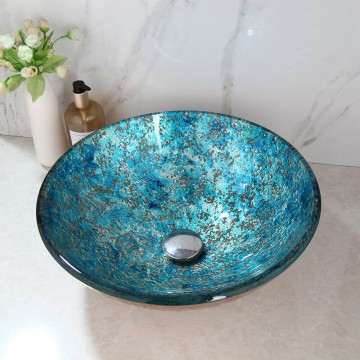 Waskom gehard glas blauw ws82