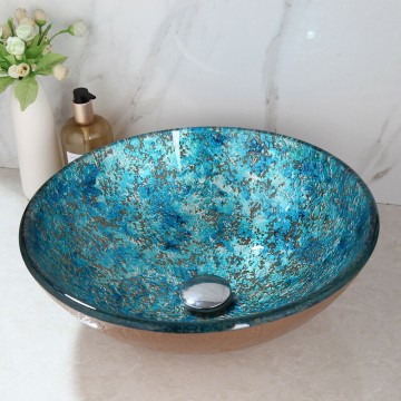 Waskom gehard glas blauw