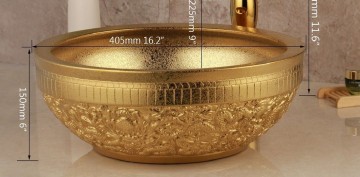 Waskom goud keramiek 0
