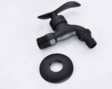 Wasmachine kraan mat zwart