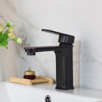 Wastafelkraan brons olie