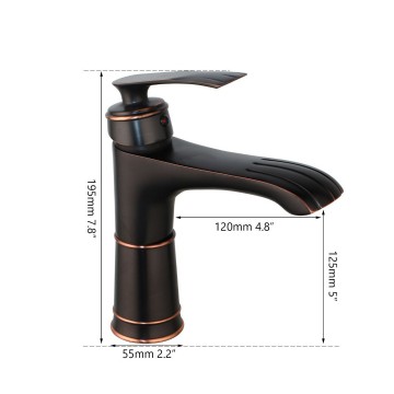 Wastafelkraan details olie brons