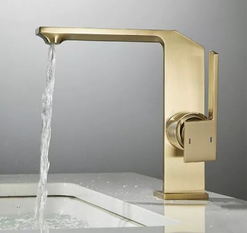 Wastafelkraan geborsteld goud