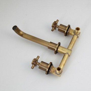 Wastafelkraan inbouw brons