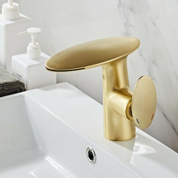 Wastafelkraan mat goud 0