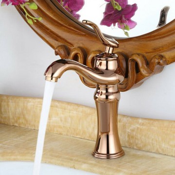 Wastafelkraan rose goud 1