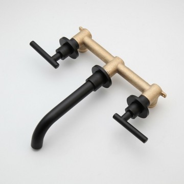 Wastafelkraan zwart inbouw model