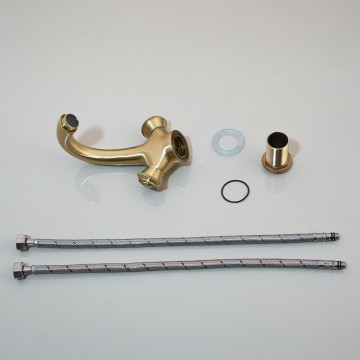 Wat krijgt u bij de mat gouden wastafelkraan