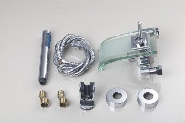 Waterval bad kraan met glazen mond en handdouche