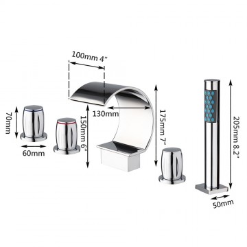 Watervalbadkraanswan afmetingen 1
