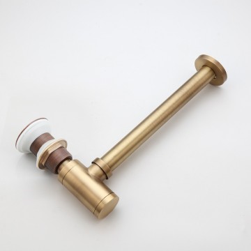 Zij aanzicht bronskleurige sifon