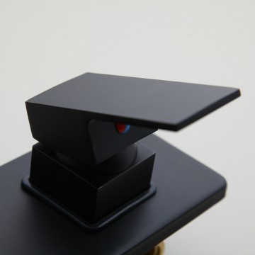 Zwarte bedieningshendel voor uw badkamer kraan