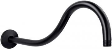 Zwarte douche stang gebogen