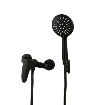 Zwarte douchekraan met bevestigings beugel