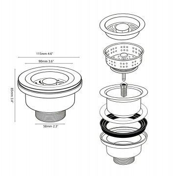 Zwarte gootsteenafvoer keuken 1