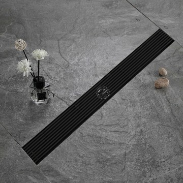 Zwarte grote douche drain