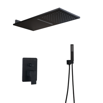 Zwarte grote stortdouche set 1