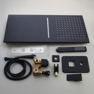 Zwarte grote stortdouche set 2