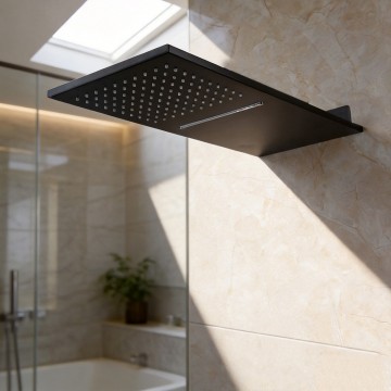 Zwarte grote stortdouche set 8
