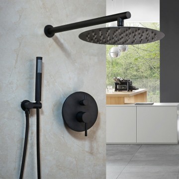 Zwarte inbouw douche 0