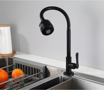 Zwarte koud water kraan flexibele hals