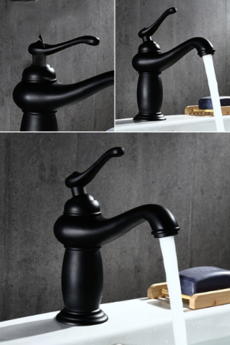 Zwarte kraan wastafel