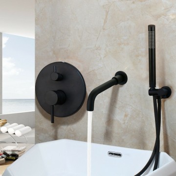 Zwarte muurkraan badkraan