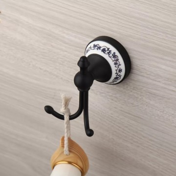 Zwarte nostalgische badkamerhaak