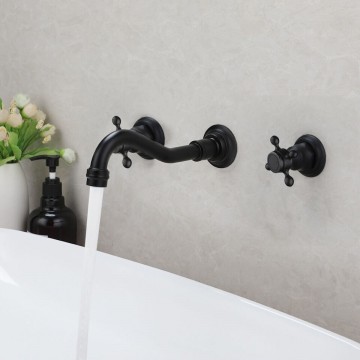 Zwarte nostalgische inbouw mengkraan