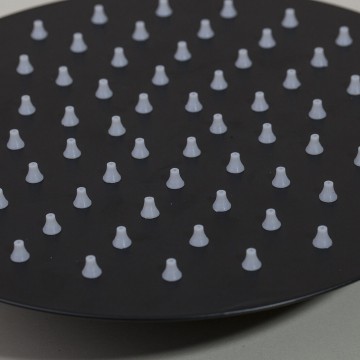 Zwarte ronde douchekop