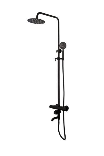 Zwarte thermostatische doucheset