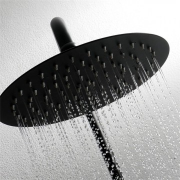 Zwarte thermostatische opbouw regendouche 9