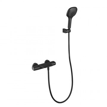 Zwarte thermostatische watervalbadkraan 10