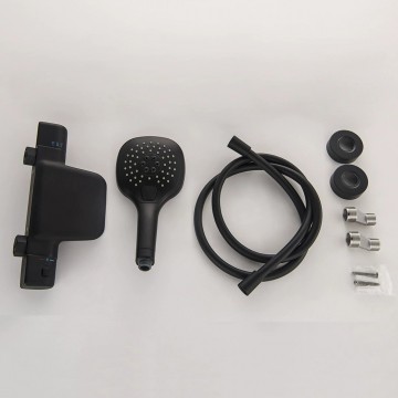 Zwarte thermostatische watervalbadkraan 4