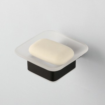 Zwarte vierkante zeepbak