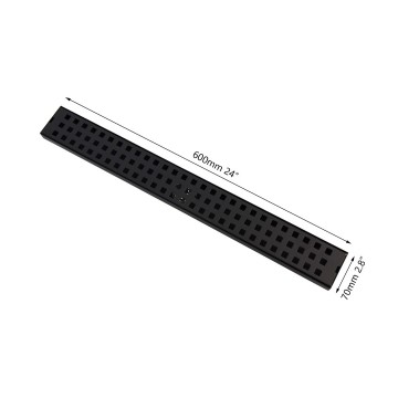 Zwarte vloerdrain onderaansluiting afmeting