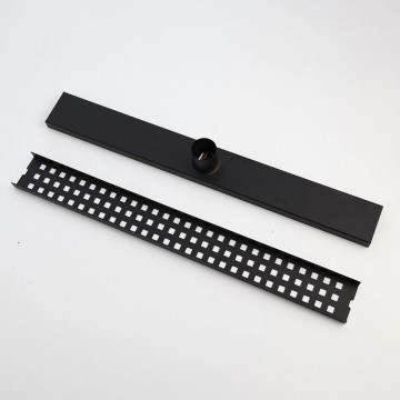 Zwarte vloerdrain onderaansluiting onderzijde