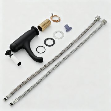 Zwarte wastafel mengkraan 5