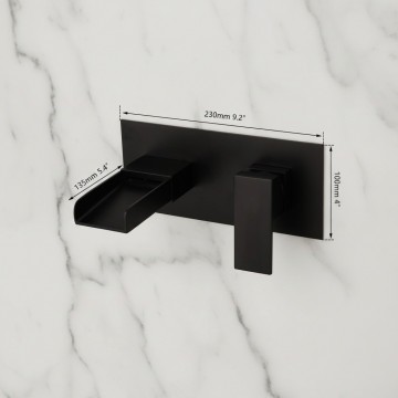 Zwarte watervalkraan inbouw b389 moderne inbouwkraan 9