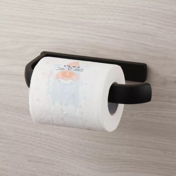 Zwarte wc rol houder 0